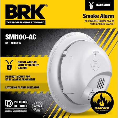 Brk BRK Hard-Wired w/Battery Back-up Ionization Smoke Detector 1 pk 1046836